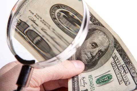 Banknote check for authenticity Stock Photos