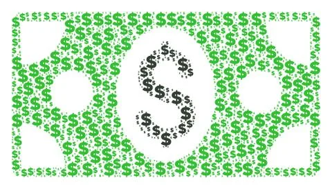 Banknote Collage of Dollar and Dots 스톡 일러스트