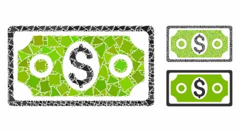 Banknote Composition Icon of Raggy Elements 스톡 일러스트