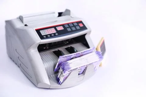 The banknote on count machine Stock Photos