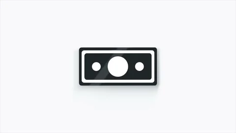 Banknote dollar 3d icon isolated on white background. Banking currency sign Stock Footage 156132956