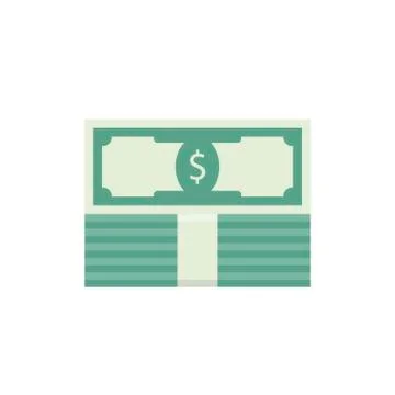 Banknote dollar and stack of money Stock Illustration