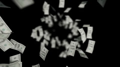 Banknote dollar spin fly through Vídeos de archivo 254657760