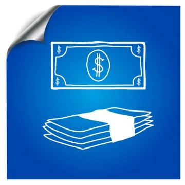 Banknote dollars hand-drawn marker Stock Illustration