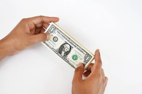 Banknote on hand Stock Photos