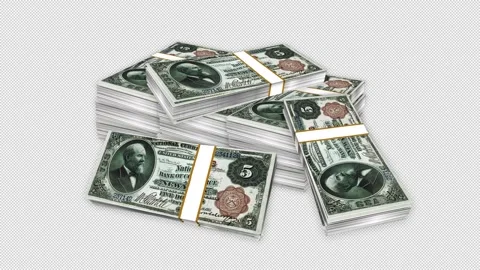Banknote Old Dollar 4 pcs Video stock 340168745