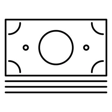 Banknote stack thin line icon Stock Illustration