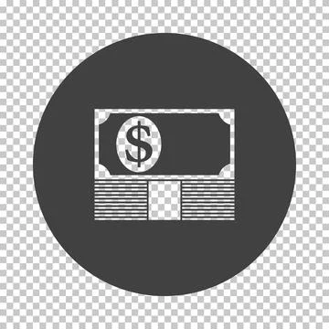Banknote On Top Of Money Stack Icon Illustrazione stock