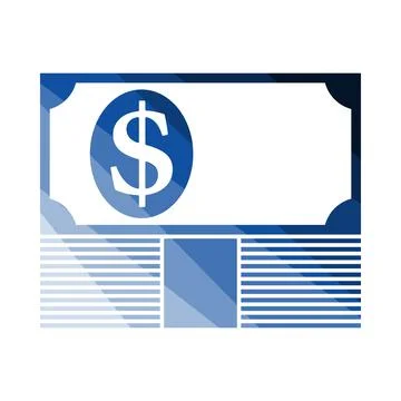 Banknote On Top Of Money Stack Icon Illustrazione stock