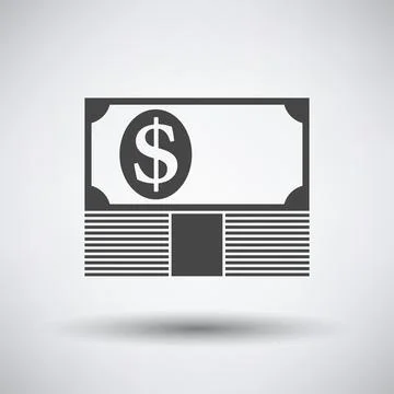 Banknote On Top Of Money Stack Icon Illustrazione stock