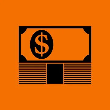 Banknote On Top Of Money Stack Icon Illustrazione stock