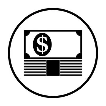 Banknote On Top Of Money Stack Icon Illustrazione stock