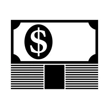 Banknote On Top Of Money Stack Icon Illustrazione stock