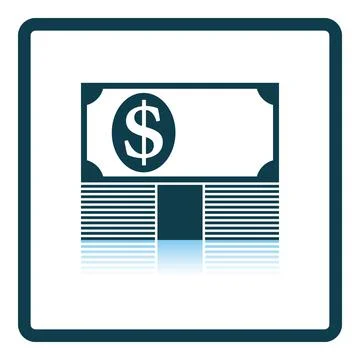 Banknote On Top Of Money Stack Icon Stockillustratie