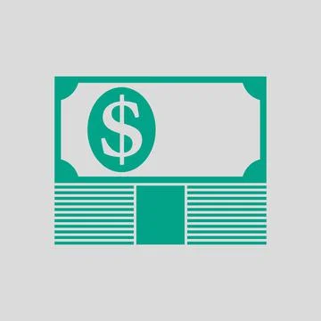 Banknote On Top Of Money Stack Icon Illustrazione stock