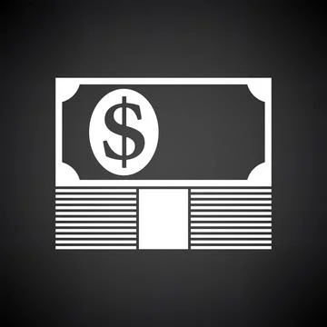 Banknote On Top Of Money Stack Icon Illustrazione stock