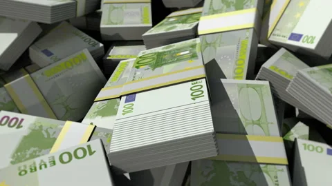 Banknote Turn Euro Stock Footage 209626192