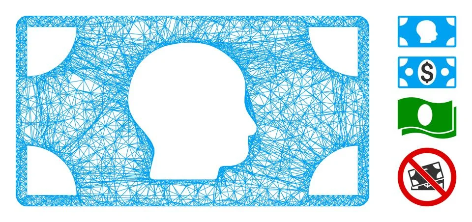 Banknote Web Vector Mesh Illustration Stockillustratie