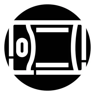 Banknote with zero value glyph icon Stock Illustration