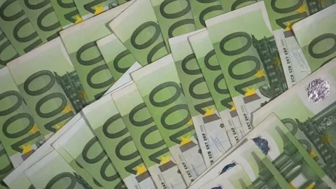 Banknotes 100 euros rolling loop, cash money printed at seamless Loop foota.. Stock-Footage 272764804