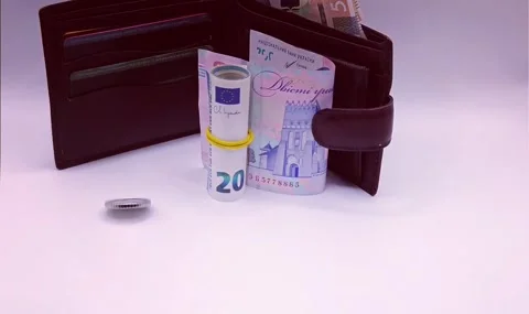 Banknotes and coins Stock Footage 335082820