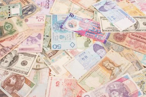 Banknotes of from around the world Stock Photos