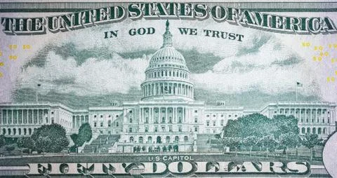 Banknotes back view of background, american dollar, financial concept theme Foto stock