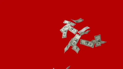Banknotes being thrown - separate alpha channel - 3D rendered animation 스톡 동영상 321688078