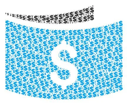 Banknotes Composition of Dollar and Dots Illustrazione stock