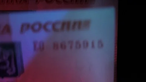 Banknotes counter counts russian rubles RUB notes macro shot Stock Footage 90652427