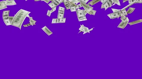 Banknotes dollars bills falling and flying on green screen Stock Footage 316721424