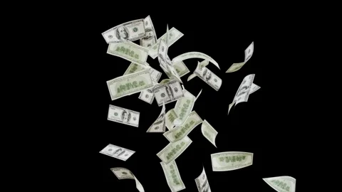 Banknotes dollars bills falling and flying on green screen Stock Footage 316721445