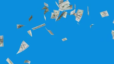 Banknotes dollars bills falling and flying on green screen Stock Footage 316721510