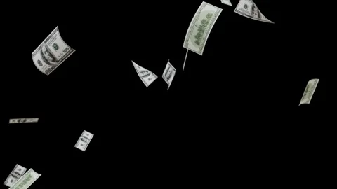 Banknotes dollars bills falling and flying on green screen Stock Footage 316721519