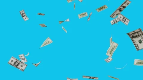 Banknotes dollars bills falling and flying on green screen Stock Footage 316721539