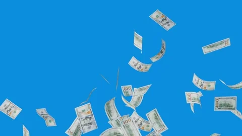 Banknotes dollars bills falling and flying on green screen Stock Footage 316721569