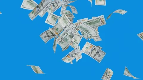 Banknotes dollars bills falling and flying on green screen Stock Footage 316721579