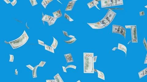Banknotes dollars bills falling and flying on green screen Stock Footage 316721607