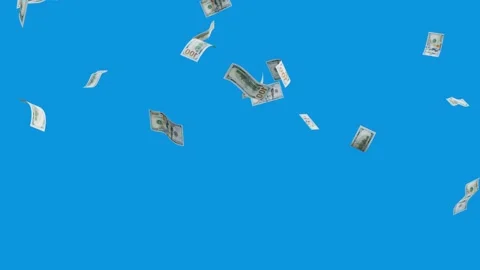 Banknotes dollars bills falling and flying on green screen Stock Footage 316721613
