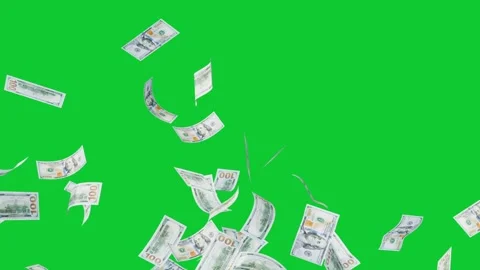 Banknotes dollars bills falling and flying on green screen Stock Footage 316721645