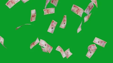 Banknotes dollars bills falling and flying on green screen Stock Footage 316721822