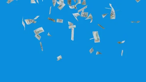 Banknotes dollars bills falling and flying on green screen Stock Footage 316721823