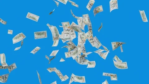 Banknotes dollars bills falling and flying on green screen Stock Footage 316721825