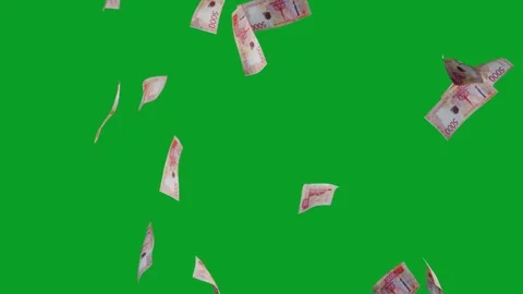 Banknotes dollars bills falling and flying on green screen Stock Footage 316721868
