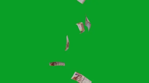 Banknotes dollars bills falling and flying on green screen Stock Footage 316721925