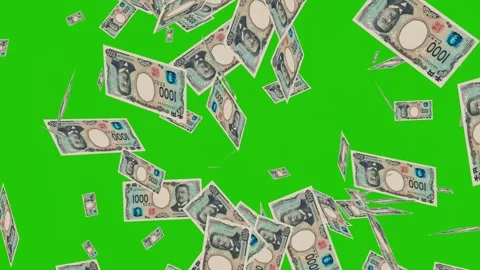 Banknotes dollars bills falling and flying on green screen Stock Footage 316721926