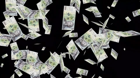 Banknotes dollars bills falling and flying on green screen Stock Footage 316721942