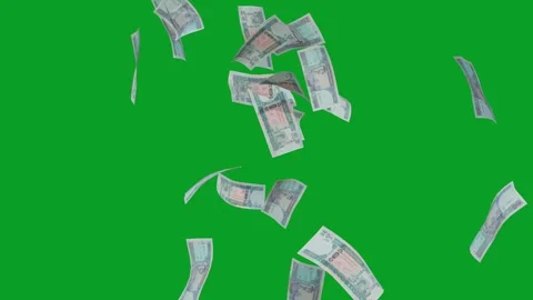 Banknotes dollars bills falling and flying on green screen Stock Footage 316721987