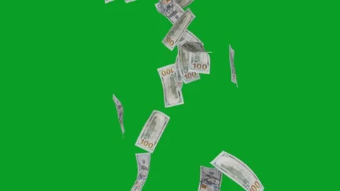 Banknotes dollars bills falling and flying on green screen Stock Footage 316722002
