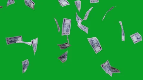 Banknotes dollars bills falling and flying on green screen Stock Footage 316722058